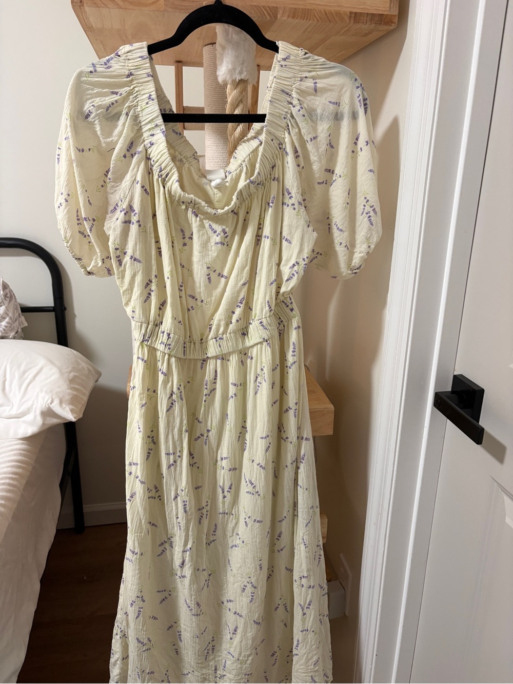 H&M Cream Maxi Dress with Lavender Floral Print